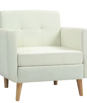 Moderne Lounge Fauteuil met Armleuningen – Crème, Comfort & Stijl voor Woon- of Studiekamer