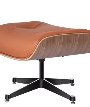 Klassieke Draaibare Lounge Fauteuil – Walnoothout & Bruin Koeienleer, 360° Rotatie