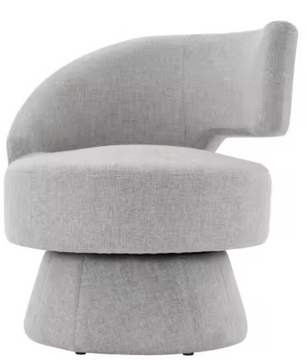 Moderne Draaistoel – 77 cm Hoog, Grijze Stoffen Bekleding & 360° Rotatie, Comfortabel en Stabiel