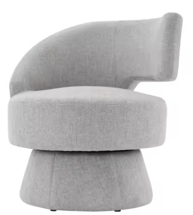 Moderne Draaistoel – 77 cm Hoog, Grijze Stoffen Bekleding & 360° Rotatie, Comfortabel en Stabiel