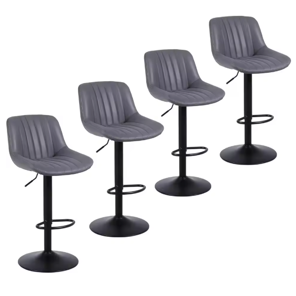 Set van 2 Barkrukken – Fluwelen Zitting, Metalen Onderstel & Voetsteun, Modern en Comfortabel