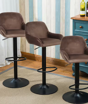 Set van 2 Draaibare Barkrukken – Verstelbaar – Met Rugleuning