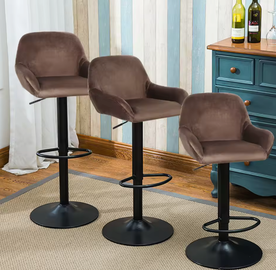 Set van 2 Draaibare Barkrukken – Verstelbaar – Met Rugleuning