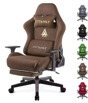 Ergonomische Gamingstoel – Suède Look – Met Lendensteun – Verstelbaar