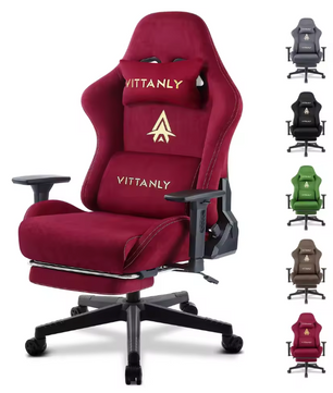 Ergonomische Gamingstoel – Suède Look – Met Lendensteun – Verstelbaar