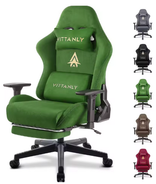 Ergonomische Gamingstoel – Suède Look – Met Lendensteun – Verstelbaar