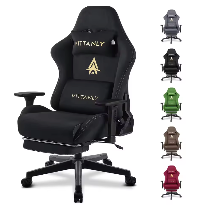 Verstelbare Stoffen Barkruk – Draaibaar met Rugleuning & Voetsteun, Modern en Comfortabel