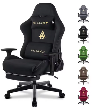 Ergonomische Gamingstoel – Suède Look – Met Lendensteun – Verstelbaar