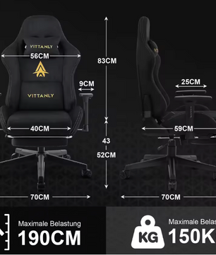 Ergonomische Gamingstoel – Suède Look – Met Lendensteun – Verstelbaar