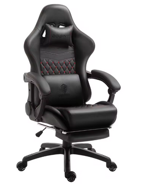 Gaming- en Bureaustoel – Vintage PU Leer – Verstelbaar – Met Voetsteun