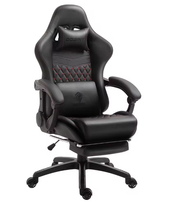Gaming- en Bureaustoel – Vintage PU Leer – Verstelbaar – Met Voetsteun