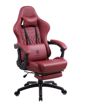 Gaming- en Bureaustoel – Vintage PU Leer – Verstelbaar – Met Voetsteun