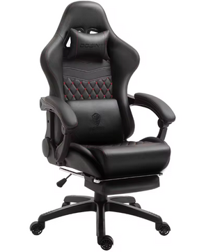 Gaming- en Bureaustoel – Vintage PU Leer – Verstelbaar – Met Voetsteun