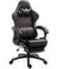 Gaming- en Bureaustoel – Vintage PU Leer – Verstelbaar – Met Voetsteun