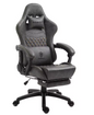 Gaming- en Bureaustoel – Vintage PU Leer – Verstelbaar – Met Voetsteun