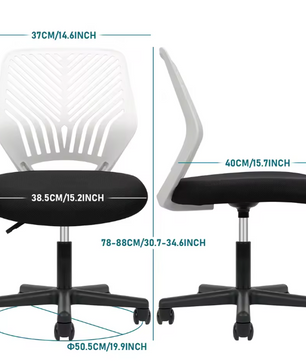 Ergonomische Bureaustoel – Verstelbaar – Draaibaar – Gevoerde Zitting