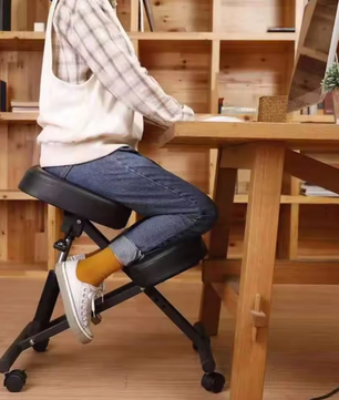 Verstelbare Ergonomische Kniestoel – Zwart – Met Wielen & Pneumatische Hoogteverstelling