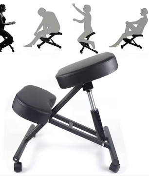 Ergonomische Kniestoel – Verstelbaar – Met 80 mm Kussens – Zwart