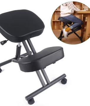 Ergonomische Kniestoel – Verstelbaar – Met 80 mm Kussens – Zwart