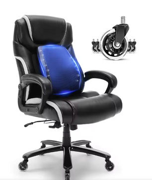 Heavy Duty Directiestoel – Ergonomisch – PU Leer – Verstelbare Lendensteun