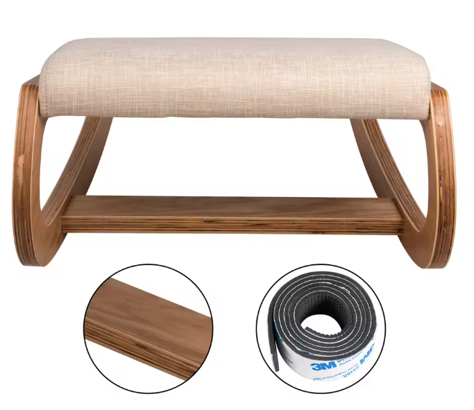 Ergonomische Houten Kniestoel – Schommelend – Met Dik Kussen