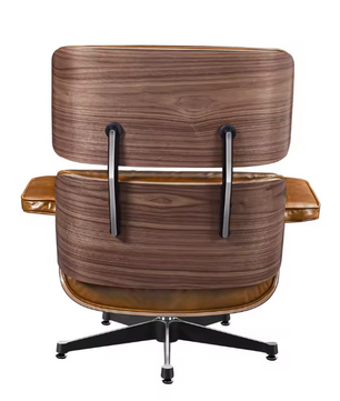 XL Klassieke Lounge Fauteuil – Walnoothout & Toplaag Koeienhuid, Luxe en Comfortabel