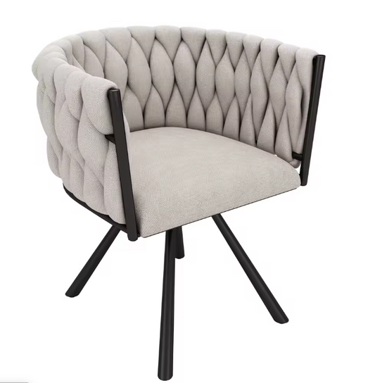 Set van 2 Linnen Draaistoelen – Modern & Comfortabel – Metalen Poten