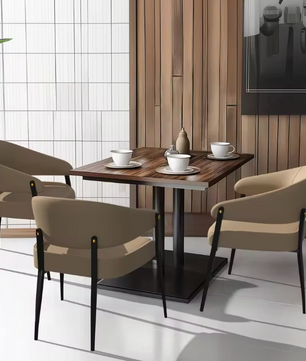 Set van 2 Luxe Eetkamerstoelen – Microvezel Leer – Gewatteerde Zitting