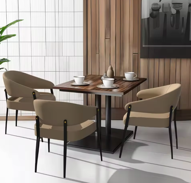 Set van 2 Luxe Eetkamerstoelen – Microvezel Leer – Gewatteerd