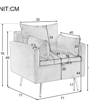 Fluwelen Fauteuil met Opbergruimte – Gouden Poten & Kussenset