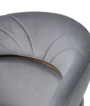 Grijze Fluwelen Vrijetijdsstoel – Luxe Design – Metalen Poten