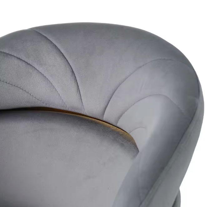 Grijze Fluwelen Vrijetijdsstoel – Luxe Design – Metalen Poten