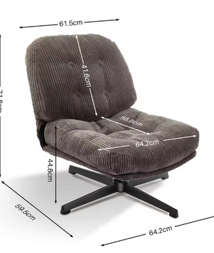 Moderne Draaibare Loungestoel – Zachte Corduroy – Verdikt Kussen