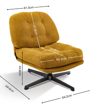 Moderne Draaibare Loungestoel – Zachte Corduroy – Verdikt Kussen