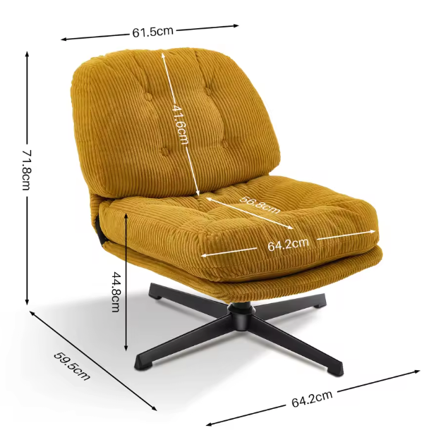 Moderne Draaibare Loungestoel – Zachte Corduroy – Verdikt Kussen