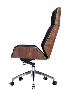 Luxe Bureaustoel van Echt Leer – Ergonomisch, Verstelbaar & 360° Draaibaar, Met Hoge Rug en Lendensteun