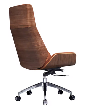 Luxe Bureaustoel van Echt Leer – Ergonomisch, Verstelbaar & 360° Draaibaar, Met Hoge Rug en Lendensteun