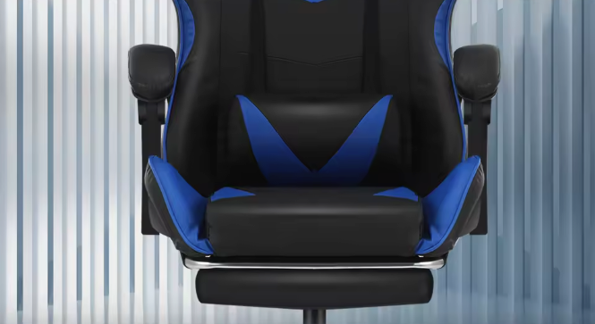 Massage Gamingstoel met Voetsteun – Verstelbaar, Ergonomisch & Draaibaar, Inclusief Lendenmassage en Hoofdsteun
