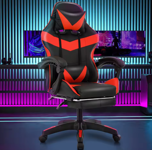 Massage Gamingstoel – Verstelbare Draaistoel met Voetsteun & Lendensteun, Ergonomisch en Comfortabel