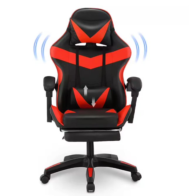 Massage Gamingstoel – Verstelbare Draaistoel met Voetsteun & Lendensteun, Ergonomisch en Comfortabel