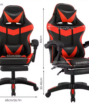 Massage Gamingstoel – Verstelbare Draaistoel met Voetsteun & Lendensteun, Ergonomisch en Comfortabel