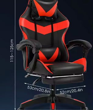 Massage Gamingstoel – Verstelbare Draaistoel met Voetsteun & Lendensteun, Ergonomisch en Comfortabel