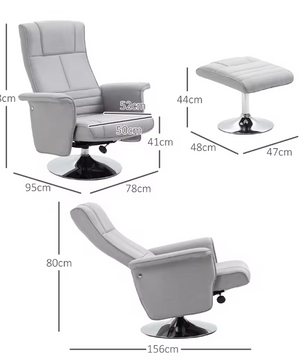 Elektrische Massagestoel met Voetensteun & Relaxfunctie – Grijs
