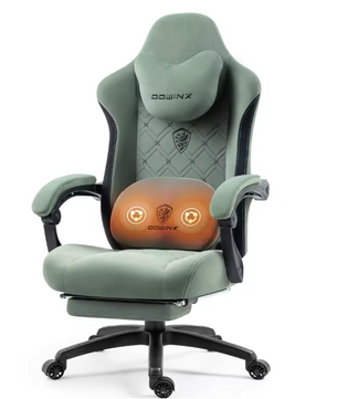 Gaming Bureaustoel met Massage, Verwarming & Voetsteun