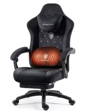 Gaming Bureaustoel met Massage, Verwarming & Voetsteun