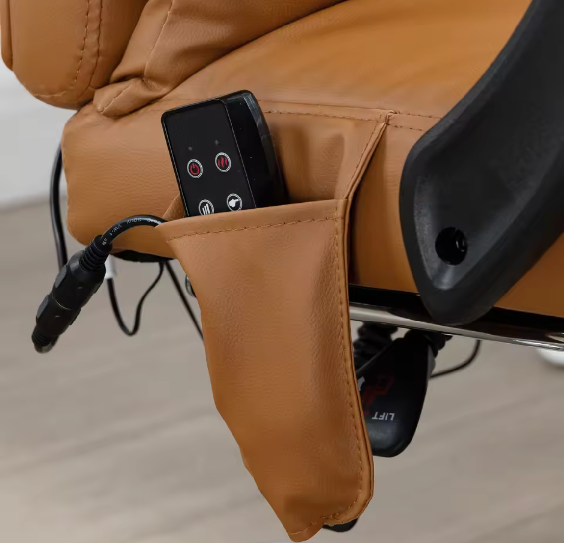 Ergonomische Bureaustoel met Massagefunctie – Kunstleer, 6 Massagepunten, Verwarmde Taille & Voetsteun
