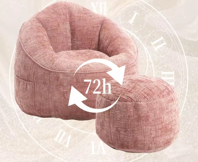 Zitzak Fauteuil met Voetsteun – Comfortabel & Gestoffeerd Design