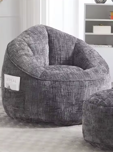 Zitzak Fauteuil met Voetsteun – Comfortabel & Gestoffeerd Design