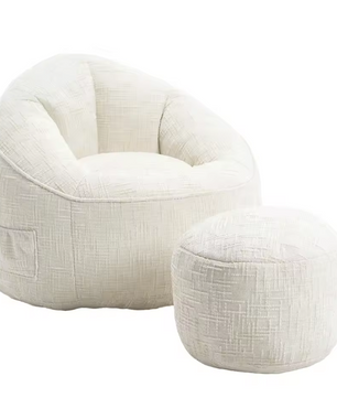 Zitzak Fauteuil met Voetsteun – Comfortabel & Gestoffeerd Design