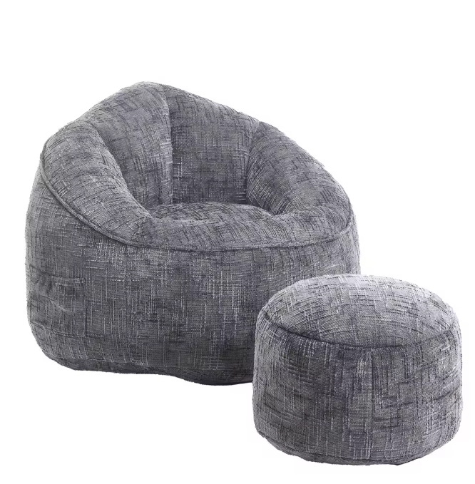 Zitzak Fauteuil met Voetsteun – Comfortabel & Gestoffeerd Design